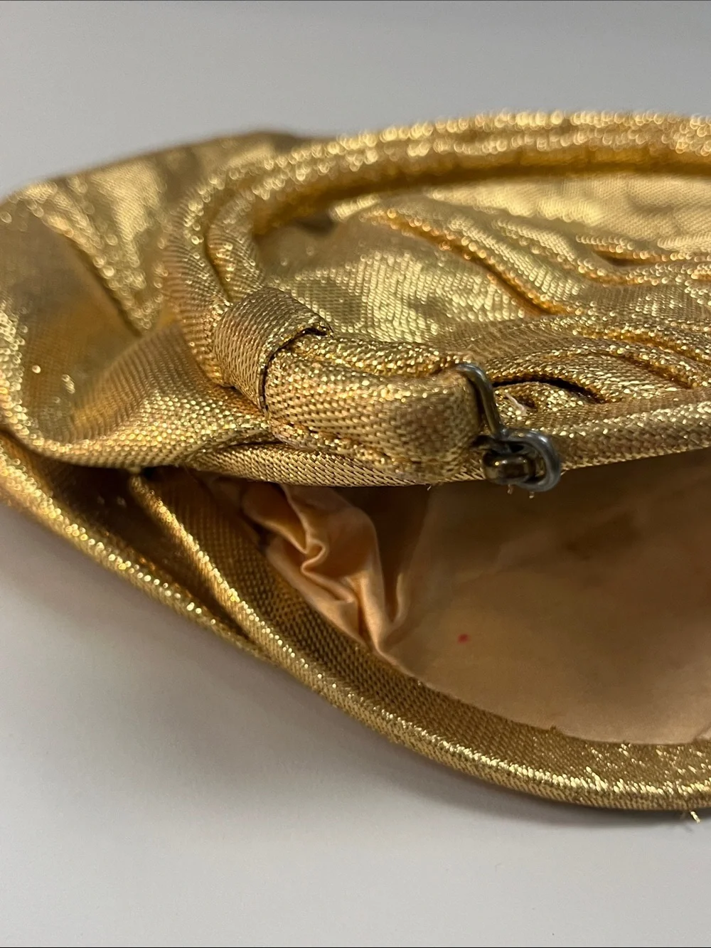 Garay Gold Lame Evening Bag /Clutch with Top Handle
